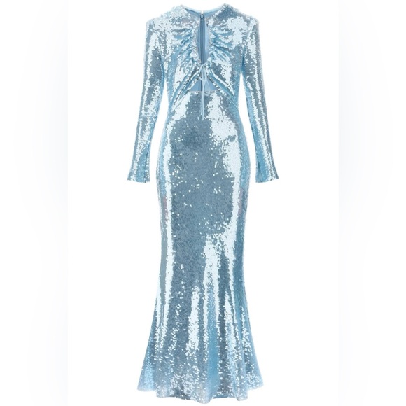 Self Portrait Sequined Cutout Maxi Dress Size 8 - Picture 1 of 10